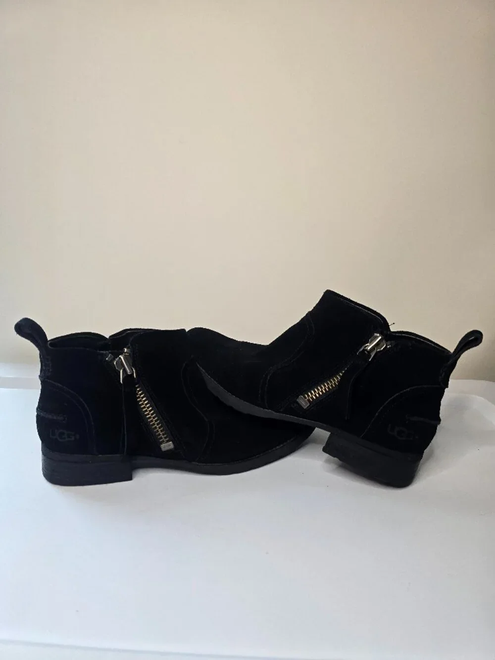 Ugg Women's Aureo Suede - Waterproof, Side Zip, Ankle Boot, Black